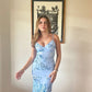 Spaghetti Straps Blue Prom Dress Long Evening Dresses     cg25325