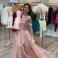 A Lin Pink Off Shoulder Prom Dresses Evening Formal Dress    cg25317