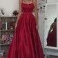 Long red prom party dress cg24818