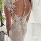 Mermaid Lace Appliques Backless Wedding Dresses,Elegant High Neck Cap Sleeve Bridal Dresses Prom Dress   cg15083