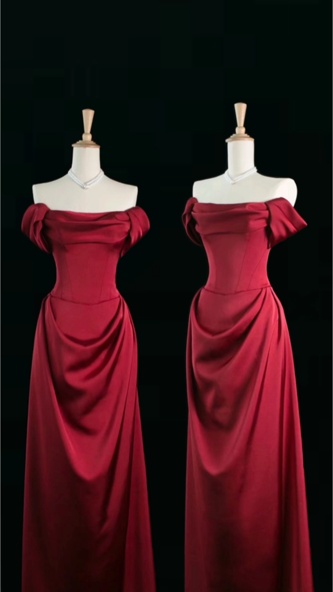 Elegant Off Shoulder Burgundy Prom Gown Evening Party Dress  cg25382