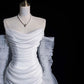 White Mermaid Long Sleeve Wedding Dress  cg25055