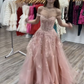 A Lin Pink Off Shoulder Prom Dresses Evening Formal Dress    cg25317