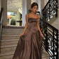 Spaghetti Straps Coffee Long Prom Dress Formal Party Dress      cg25204