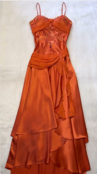 Spaghetti Straps Long Orange Party Dress Evening Dress Prom Dresses     cg25671