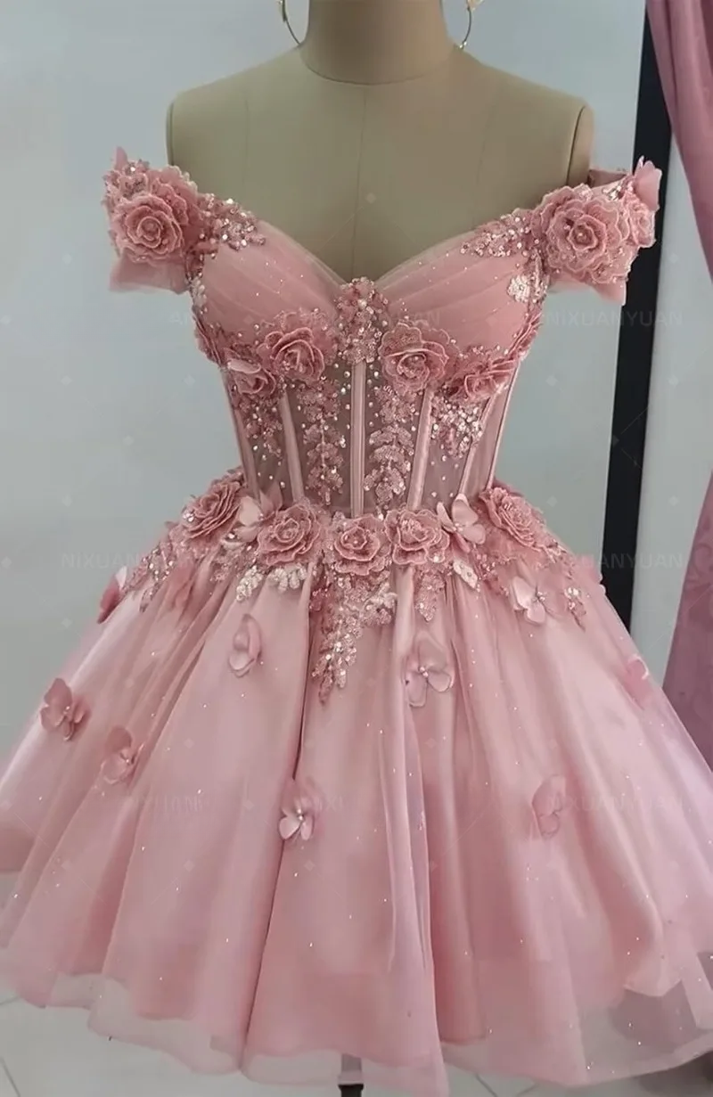 A-line Pink Homecoming Dresses Short Prom Dress Short Party Dress cg25