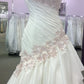 Mermaid One Shoulder Beautiful Long Wedding Dress      cg25290