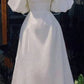 A Line White Short Sleeves Long Party Dress Glam Prom Dress Formal Gown      cg25287