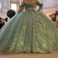 Ball Gown Sage Green Quinceanera Dress      cg25301