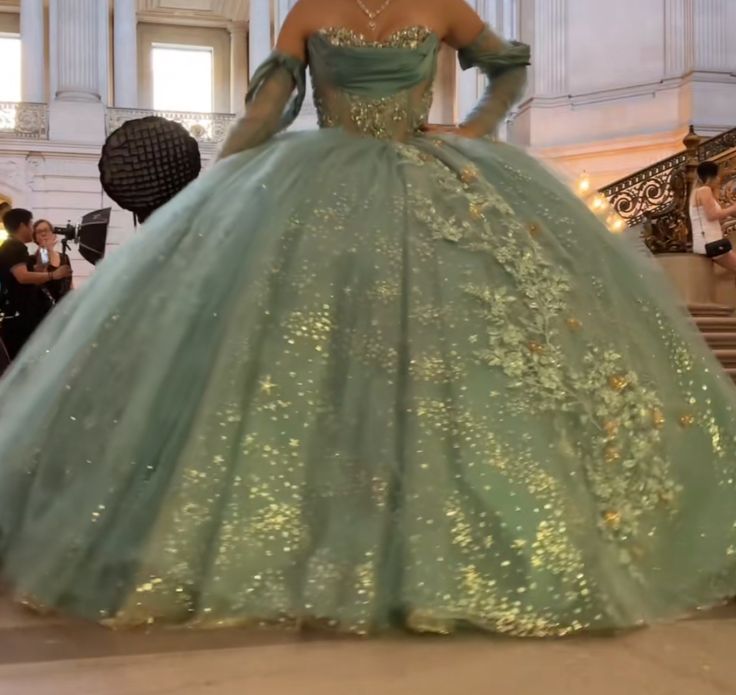 Ball Gown Sage Green Quinceanera Dress      cg25301