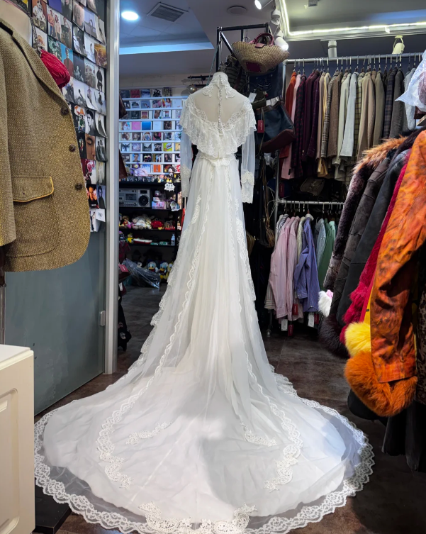 Modest Lace Wedding Dress Chiffon Long Sleeved Wedding Gown cg26350