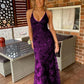 navy blue mermaid tulle and sequins long formal prom dress with v neckline and lace up back   cg10962