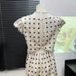 Lace Patchwork Satin Polka Dot A-Line Maxi Dress for Women Elegant Chic Birthday Party Outfit Evening Dress    cg25820