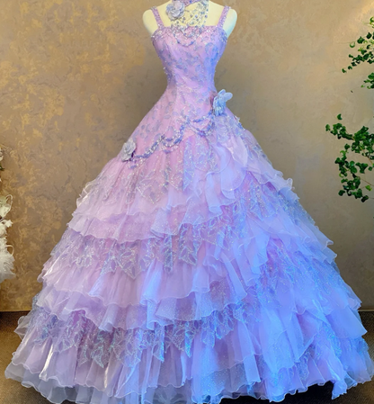 Blaues langes Ballkleid Abendkleid zum 21. Geburtstag cg26107