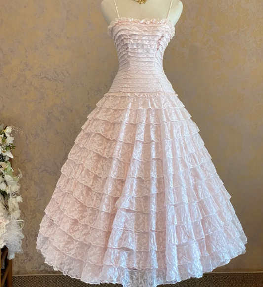 Pink Sweet Prom Party Dress Tiered Birthday Dress Evening Dress cg26299