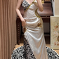 V Neck Satin Prom Party Dress Vintage Evening Dress 22nd Birthday Outfit cg26316