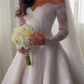 off the shoulder sweetheart lace long sleeves long wedding dress lace bridal gown     cg25379