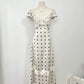 Lace Patchwork Satin Polka Dot A-Line Maxi Dress for Women Elegant Chic Birthday Party Outfit Evening Dress    cg25820