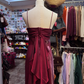 Spaghetti Straps Burgundy Vintage Prom Party Dress Evening Dress cg26349