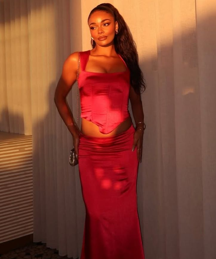 Two Piece Sheath Spaghetti Strap Burgundy Satin Party Dress Evening Dress cg26147