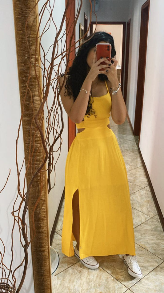 Yellow Simple Evening Dress Long Prom Party Dress    cg25632