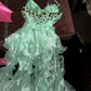 Vintage Mint Green Long Prom Party Dresses Unique Evening Dress   cg26074
