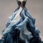 A-line ball gown ombre long dress, vintage formal dress      cg25436