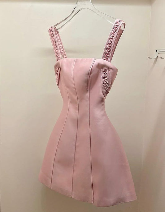 Pink Straps Short Evening Party Dress Homecoming Gowns      cg25593