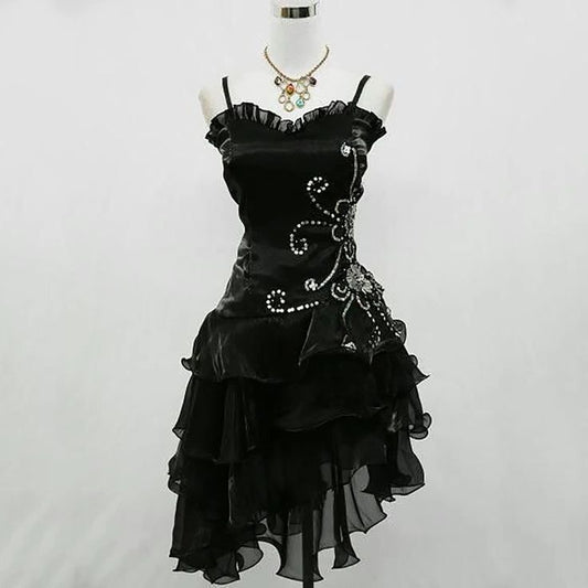 Sexy Cocktail Dress Straps Sleeveless Black Short Prom Dress Homecoming Dress     cg25838