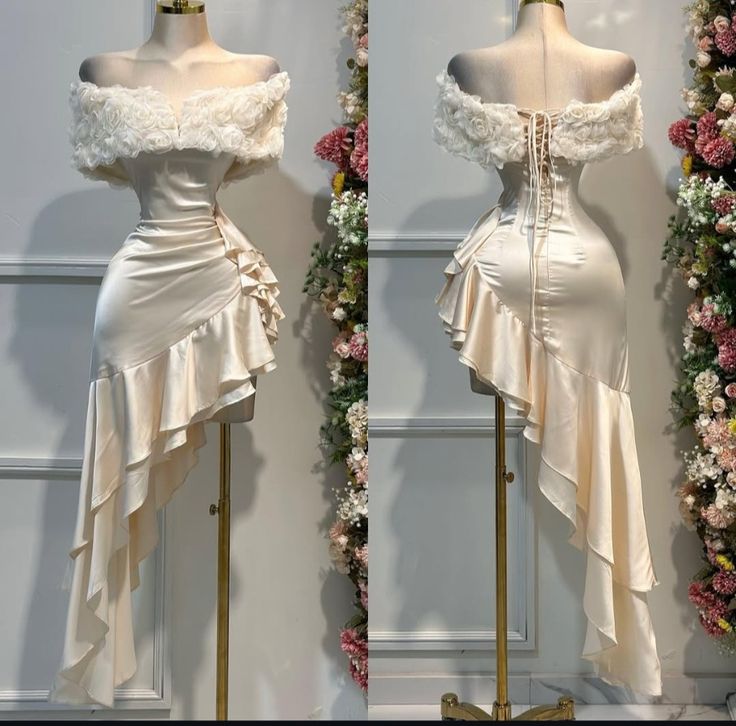 off shoulder short party dress light champagne cocktail dress    cg25416