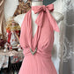 Vintage Evening Dresses,Pink Long Sleeveless Party Gowns  cg25539
