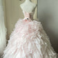 A Line Pink Prom Party Dresses Unique Long Evening Dress Vintage Princess Dress   cg25983