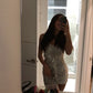 Silver Sequin Cocktail Dresses Homecoming Dress Short Prom Dress Party Dress    cg26042
