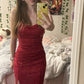 Mermaid Burgundy Shiny Long Party Dress Evening Dress Prom Dresses     cg25675