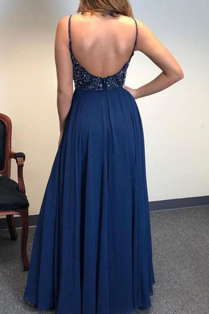 Charming Spaghetti Straps Evening Party Dress, Sexy Prom Dresses with Slit  cg603