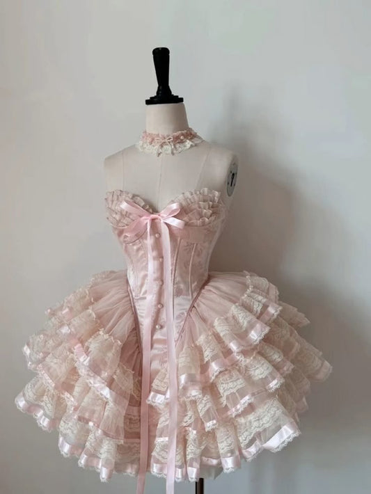 pink short party dress cocktail dress    cg25417