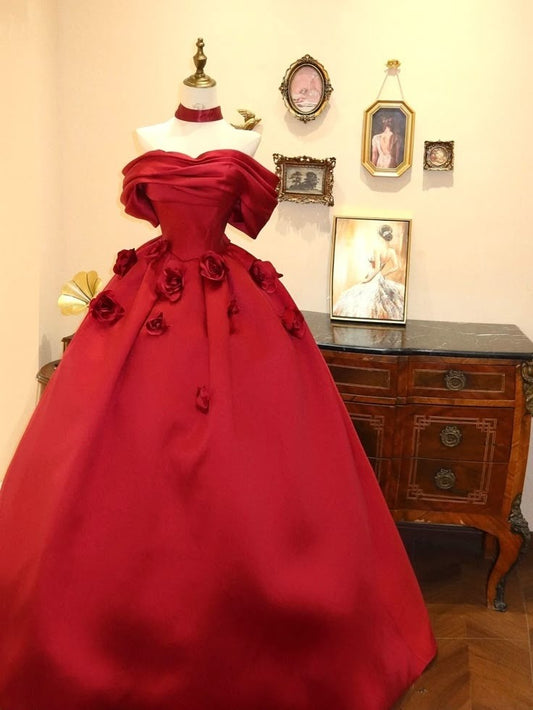 A Line Red Long Party Dress Evening Dress Prom Dresses     cg25674