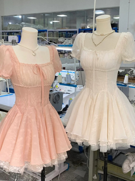 A Line Cute Short Sleeves Short Party Dress Cocktail Dresses Homecoming Dress     cg25697