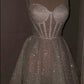 Cute A Line Spaghetti Straps White Sequin Mini Short Formal 8th Grade Homecoming Dresses Summer Middle School Homecoming Outfits      cg26012