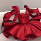 A Line Red Short Prom Dresses Homecoming Gowns      cg25609