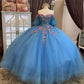 Elegant Ball Gown Off Shoulder Long Appliques Tulle Princess Gown Quinceanera Dress for Sweet 16    cg25666