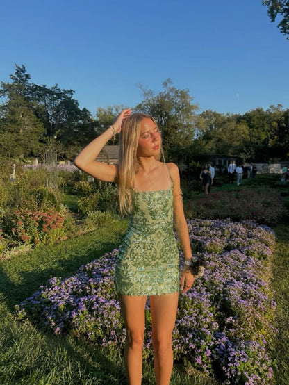 Green Sheath Short Party Dress Cocktail Dresses Homecoming Dress cg257 classygown Green Sheath Short Party Dress Cocktail Dresses Homecoming Dress cg257 classygown