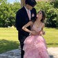 Pretty A-Line Straps Pink Lace Long Prom Dresses Formal Evening Dress    cg25860