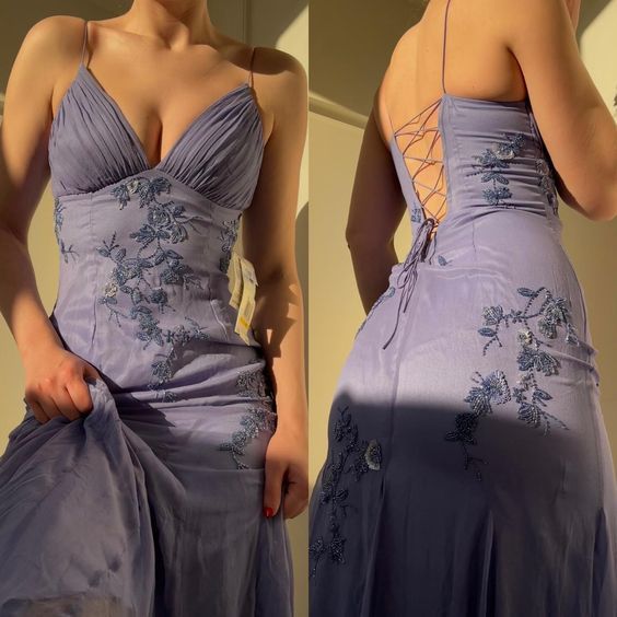 Pretty Spaghetti Straps Long Prom Dresses Evening Party Dress  cg25389