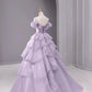 A Line Off The Shoulder Lilac Prom Dresses Long Evening Dress    cg25449