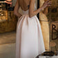 A-Line Spaghetti Straps Backless Tea-Length Prom Dress with Pockets cg627