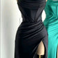 Simple Mermaid Floor Length Prom Dress With Slit      cg25031