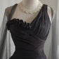 A Line Black One Shoulder Vintage Homecoming Dresses Short Prom Dress Short Party Dress    cg25926