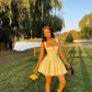 Yellow A Line Party Dress Short Prom Dresses Homecoming Gowns      cg25613
