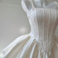 White Satin Short Prom Dress A-Line Sleeveless Evening Dress Short Party Gown    cg26008